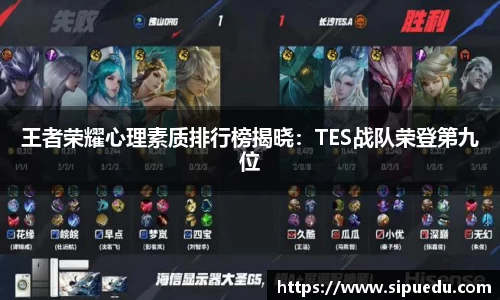 王者荣耀心理素质排行榜揭晓：TES战队荣登第九位